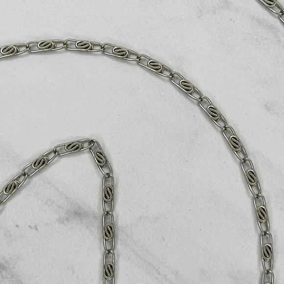 Silver Tone Swirl Chain Purse Strap 47" Crossbody Bag Replacement ✨ - Picture 9 of 11